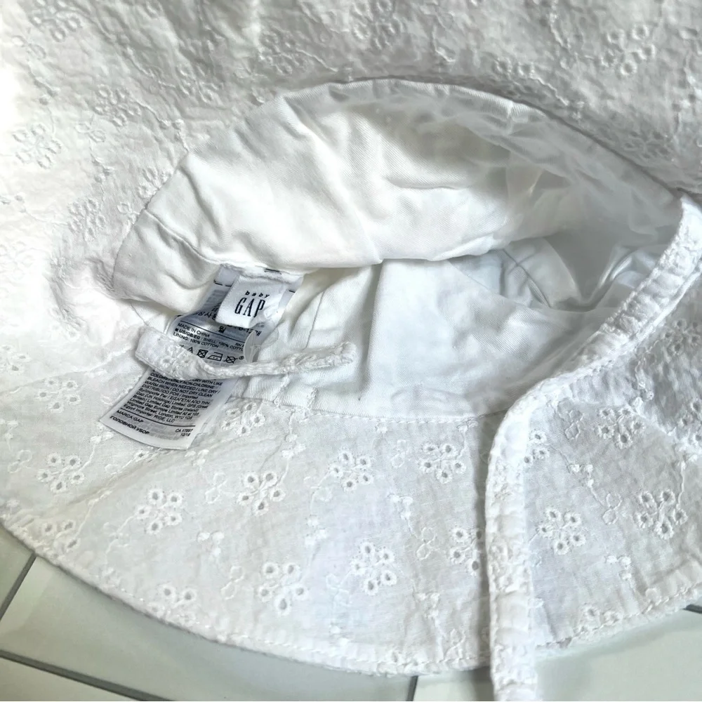 6-12M🤍 GAP White Eyelet Bow Spring Easter Hat